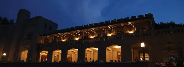 Moody Hall at night