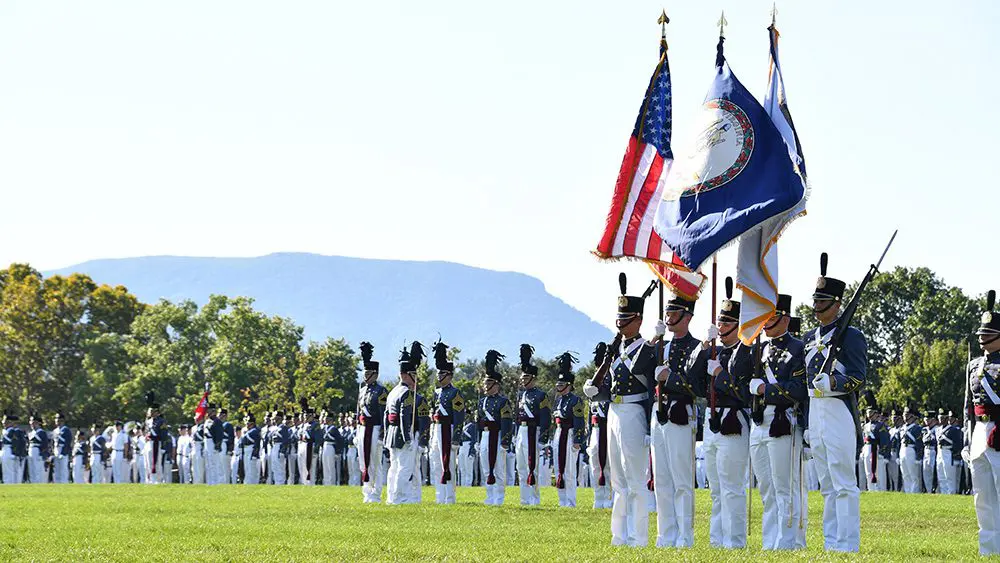 cadets in parade formation