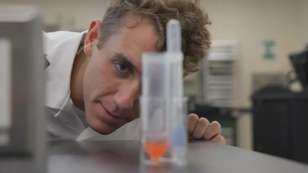 cadet inspecting test tubes