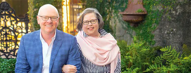 Matt Hamilton '85 and his wife smiling.
