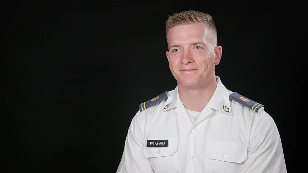 Cadet Brian Pritchard smiling