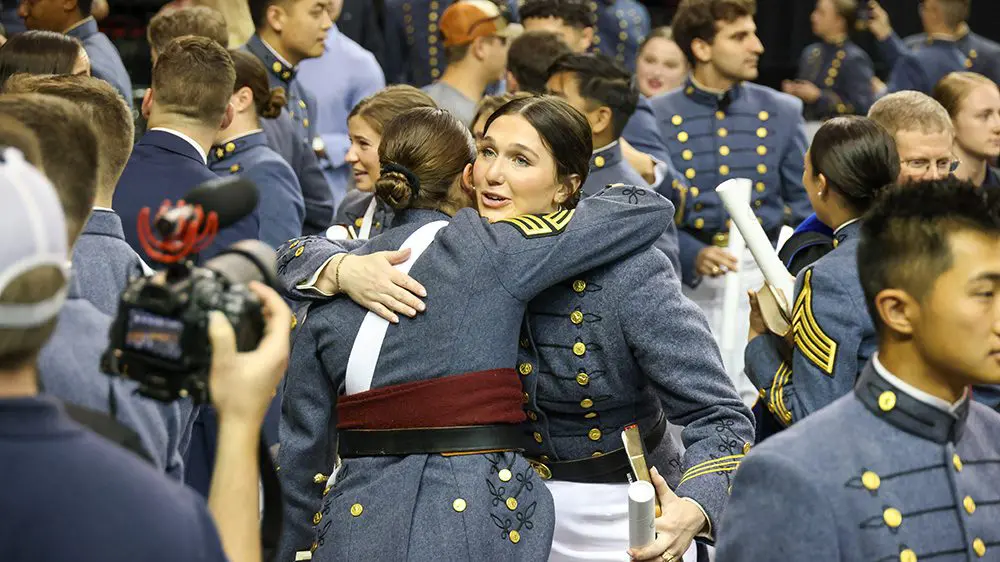 cadets hugging