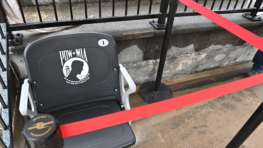 stadium seat marked 