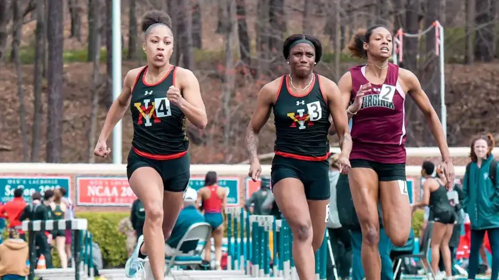 female track athletes running