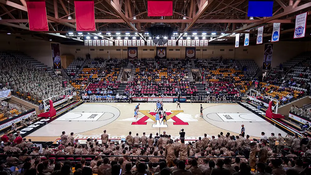 basketball court in cameron hall