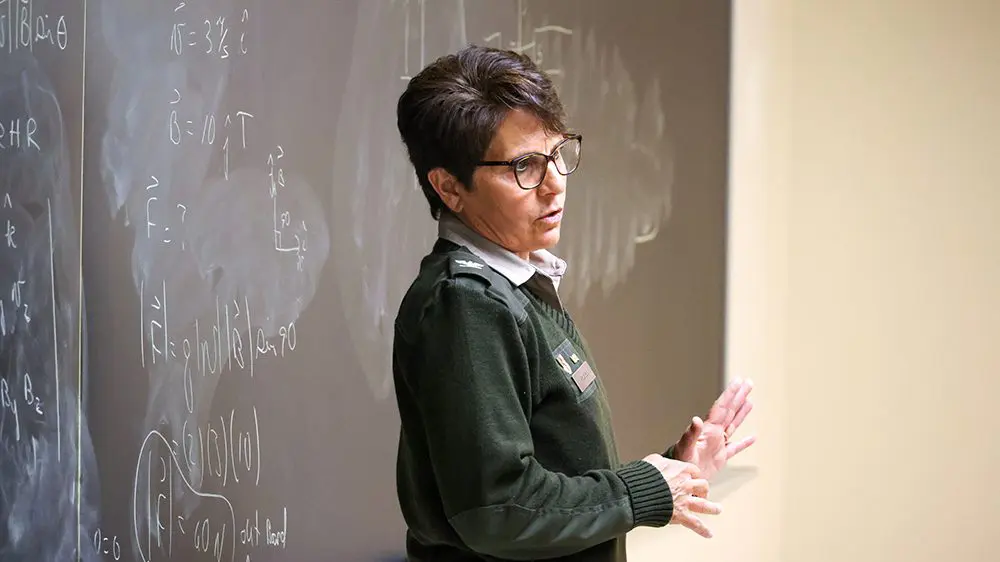 Col. Stacia “Stacey” Vargas, Ph.D. teaching a class