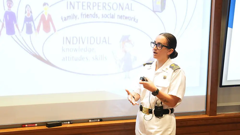 cadet giving presentation