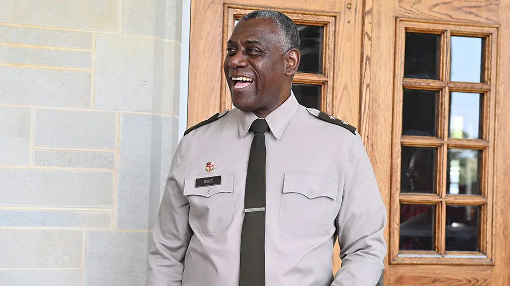 Maj. Gen. Wins smiling