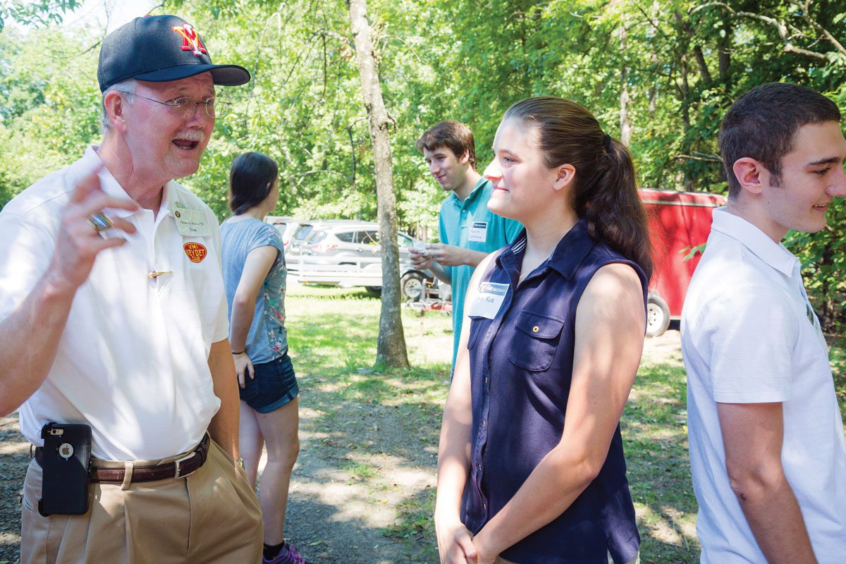 VMI alumni sharing stories at picnic