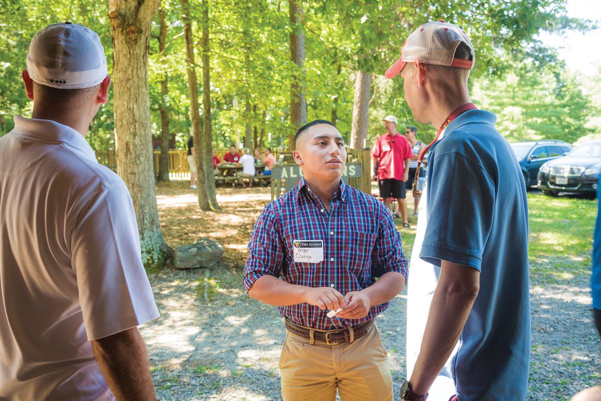 VMI alumni talking at picnic