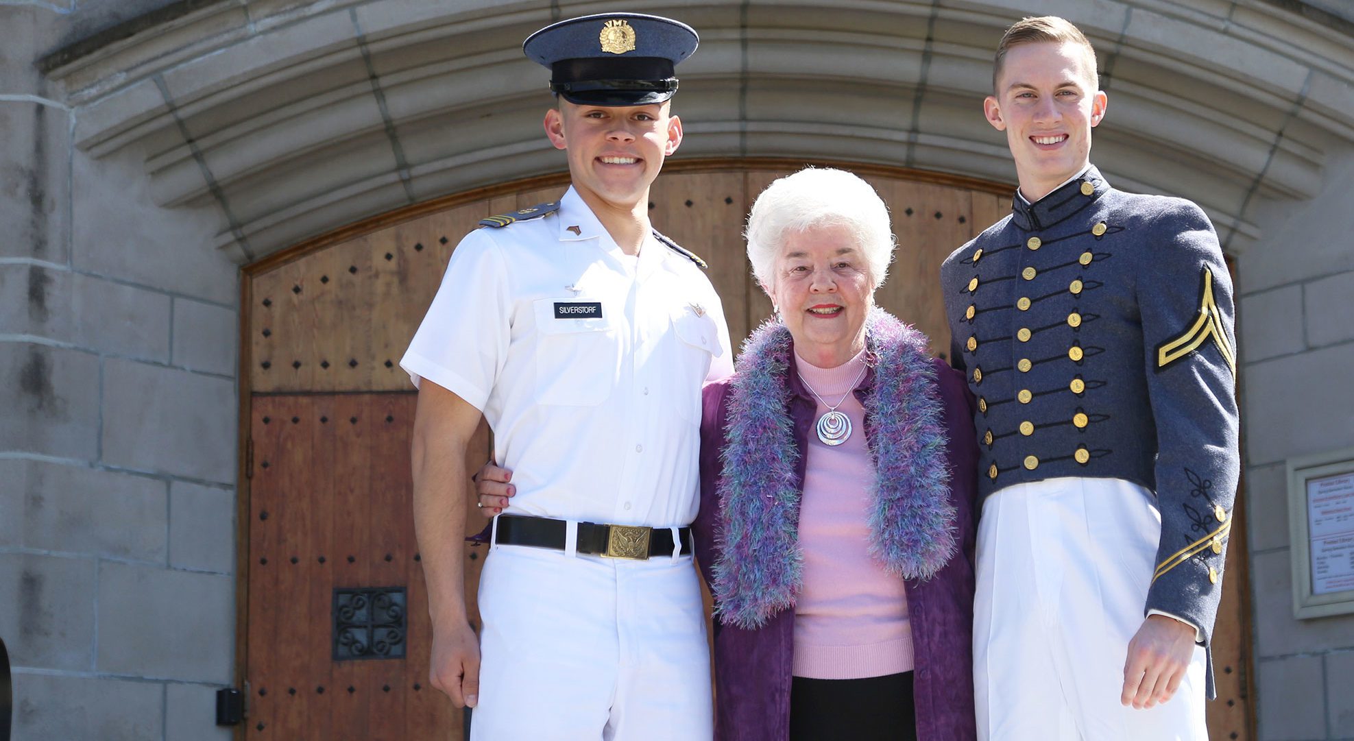 Scholarship donor with cadets