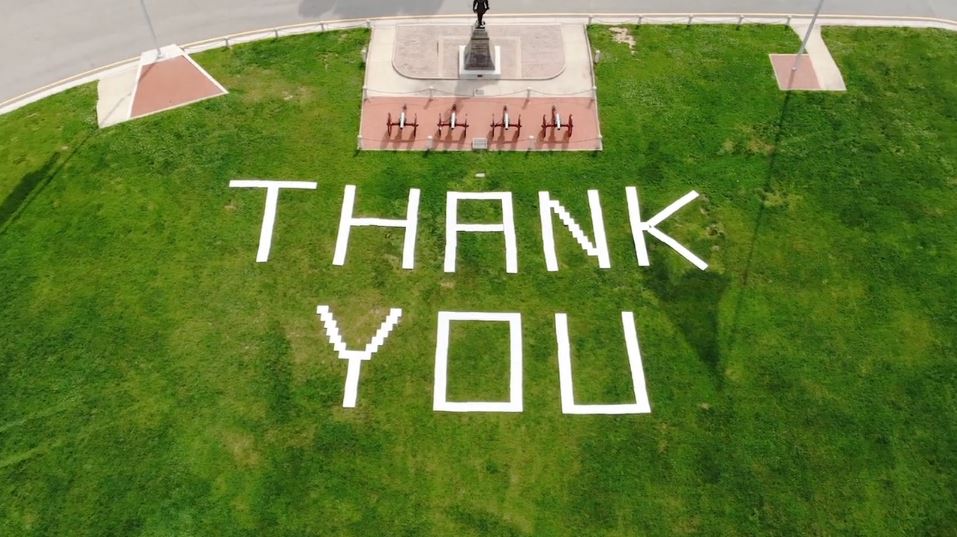 aerial shot of the words 