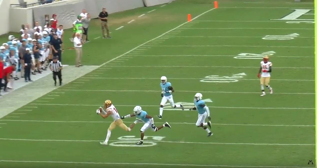 action shot of VMI vs. Citadel football game