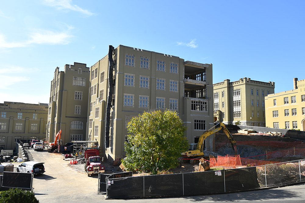 Scott Shipp Hall exterior during renovation