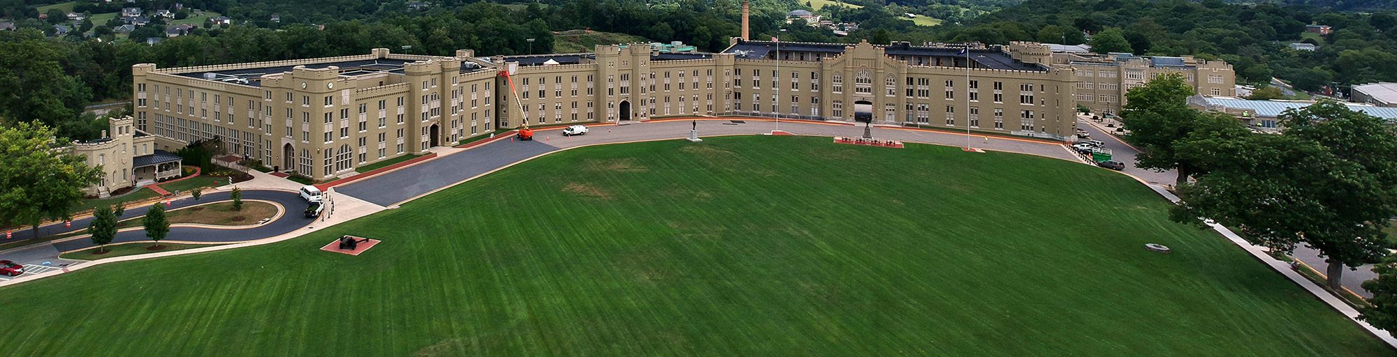 Aerial view of VMI barracks.