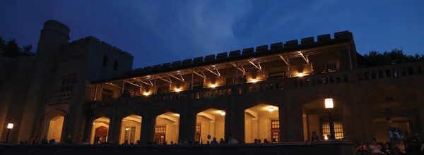 Moody Hall at night