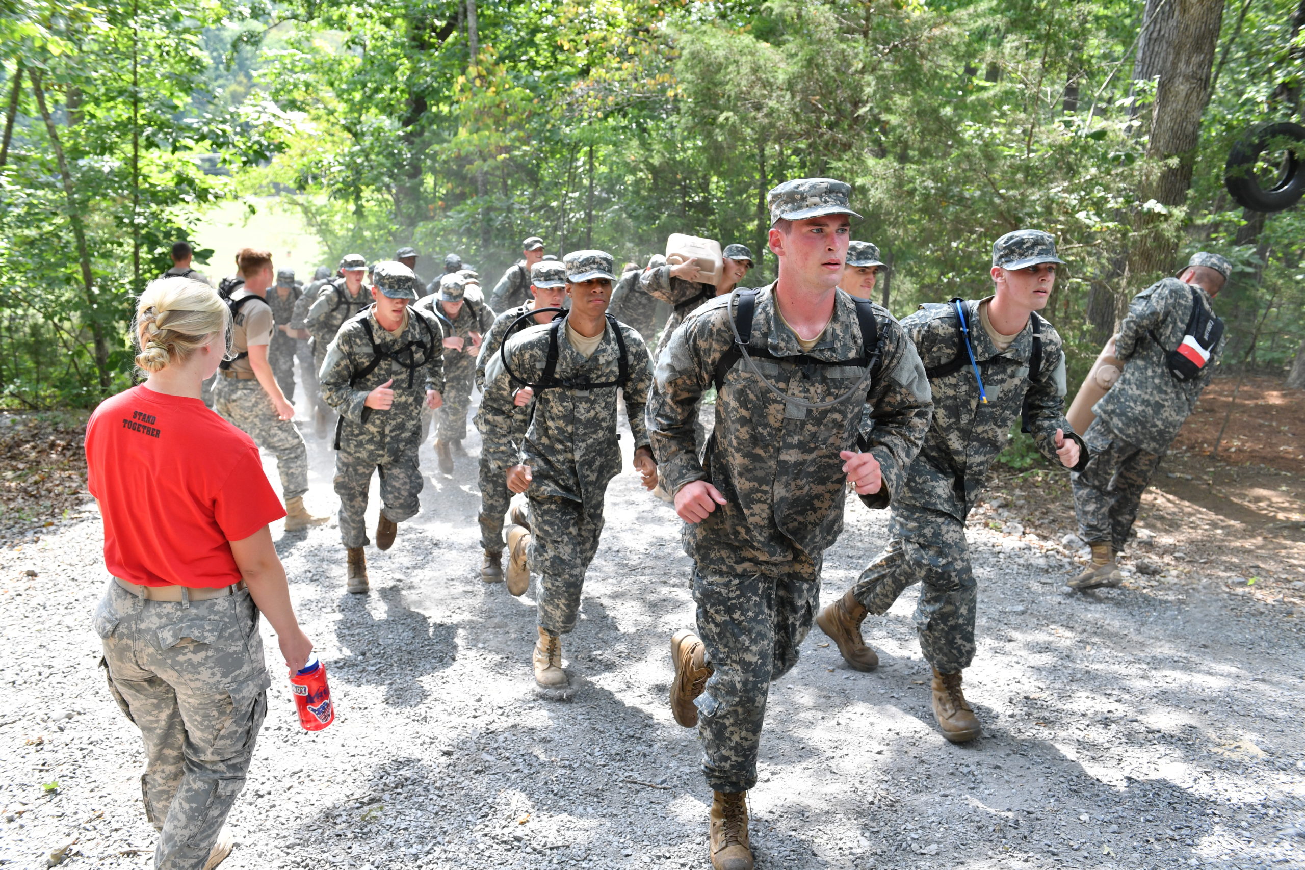 cadets running up hill in OCP