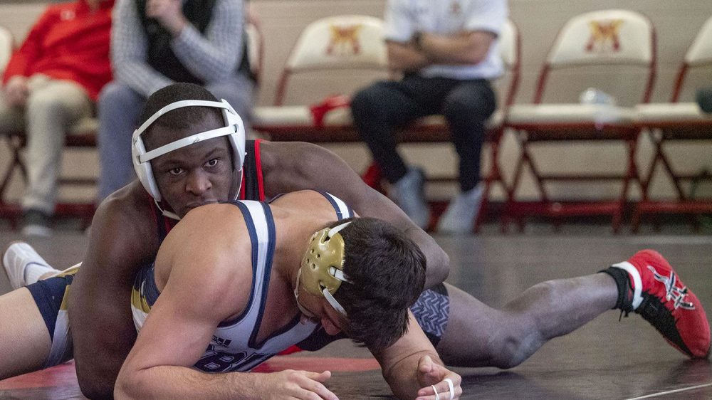 wrestlers on mat