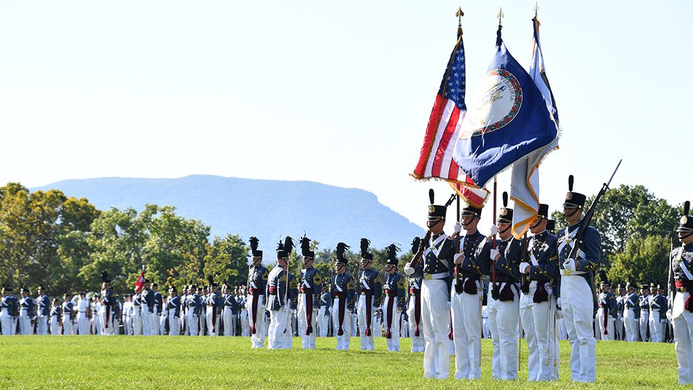 cadets in parade formation