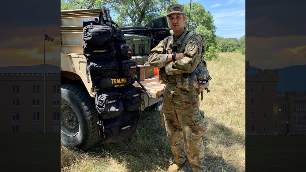 Brandon Barbery ’18 in OCP, with arms crossed