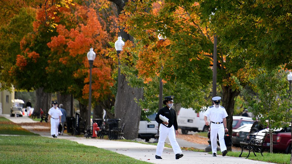 Cadets walking outside