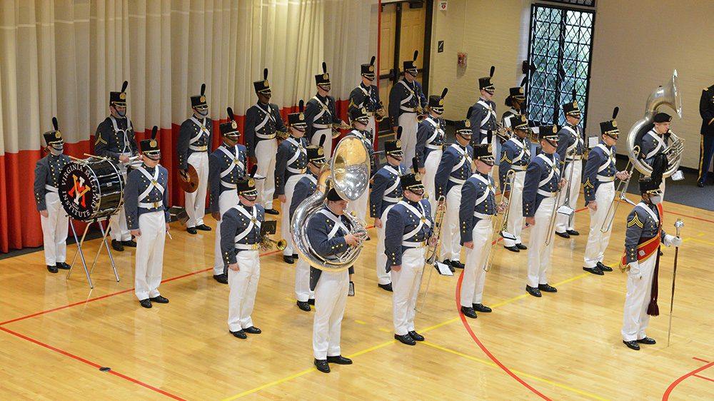 Band Company at attention