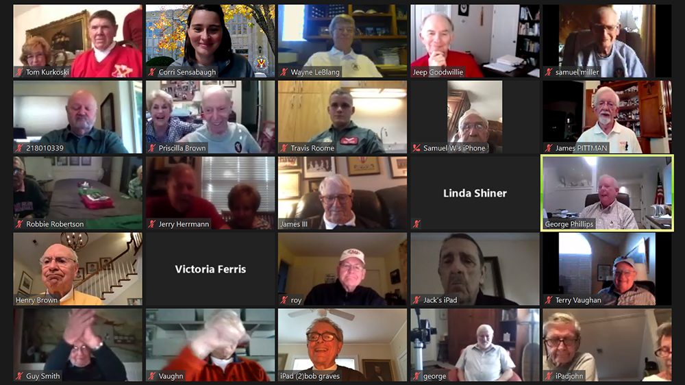 Members of the Class of 1960 on a Zoom call