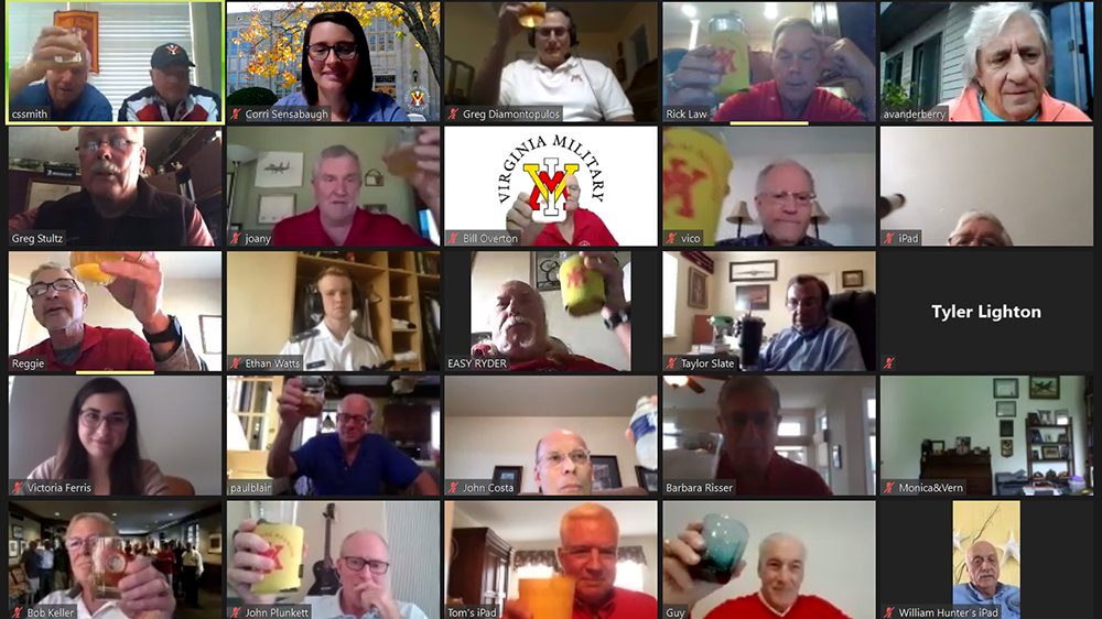 Members of the Class of 1975 on a Zoom call