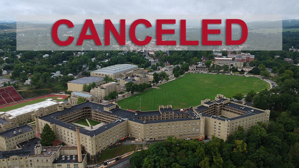 aerial shot of VMI post/barracks with 