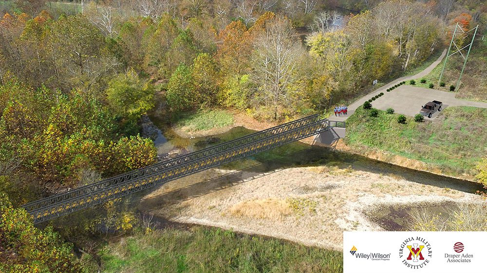 aerial view of Chessie Trail bridge