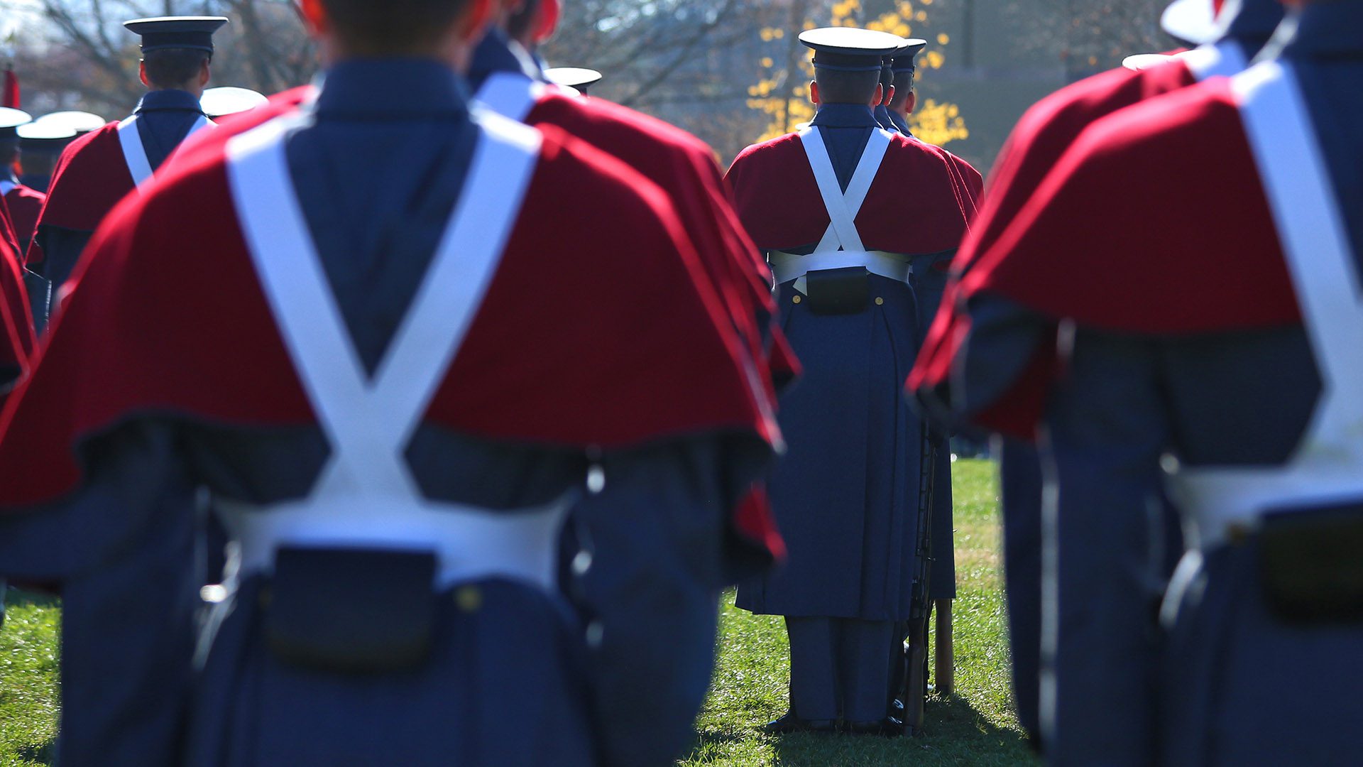 cadets in cape and uniform