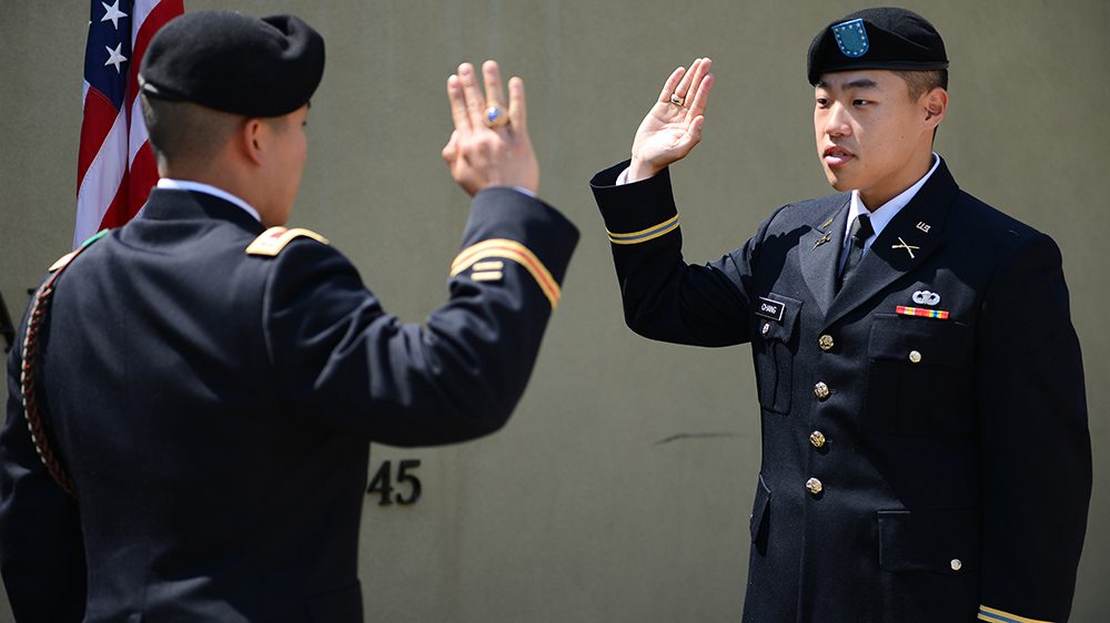 military officer being sworn in