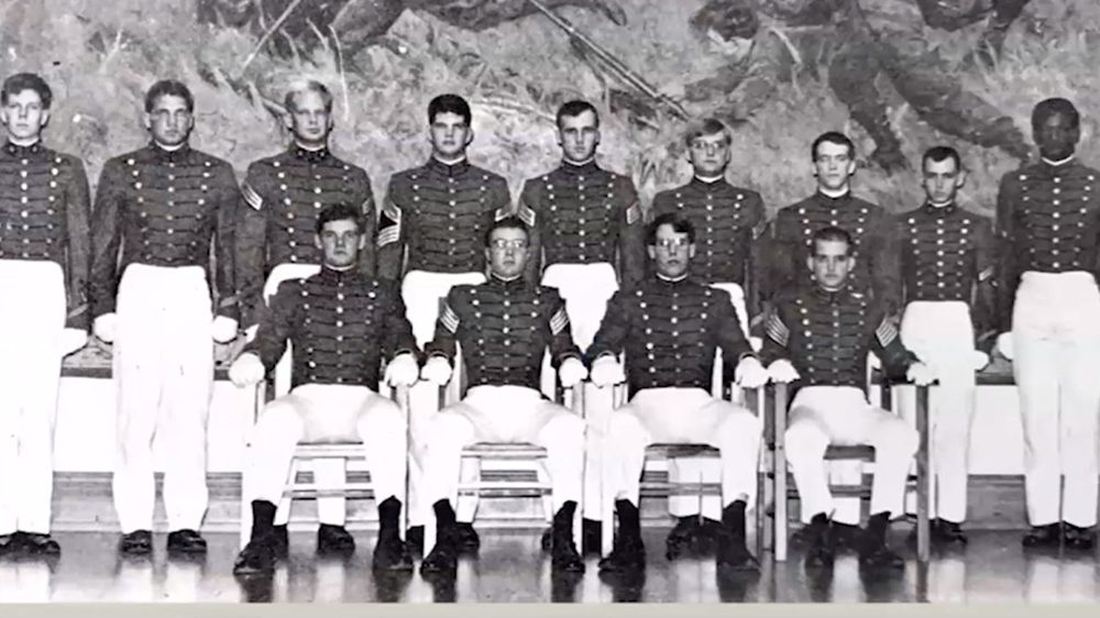 black and white photo of members of honor court