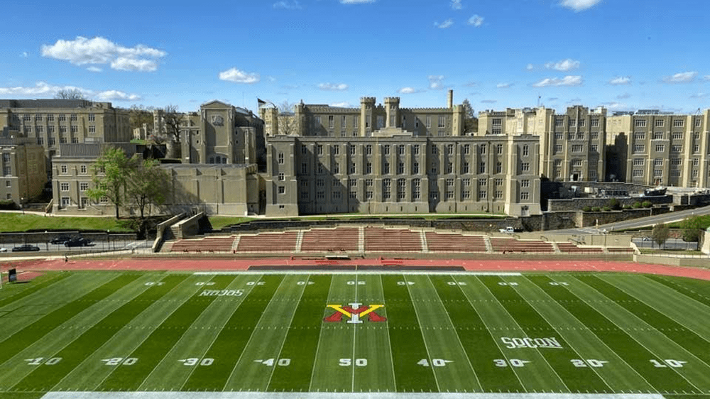 wide shot of football field