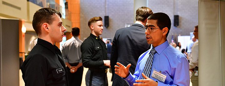Recruiter speaking with a cadet