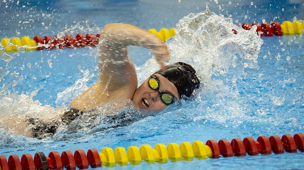 Swimmer in pool.