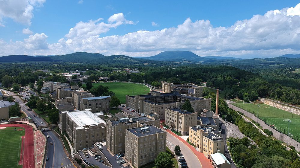 aerial shot of VMI post