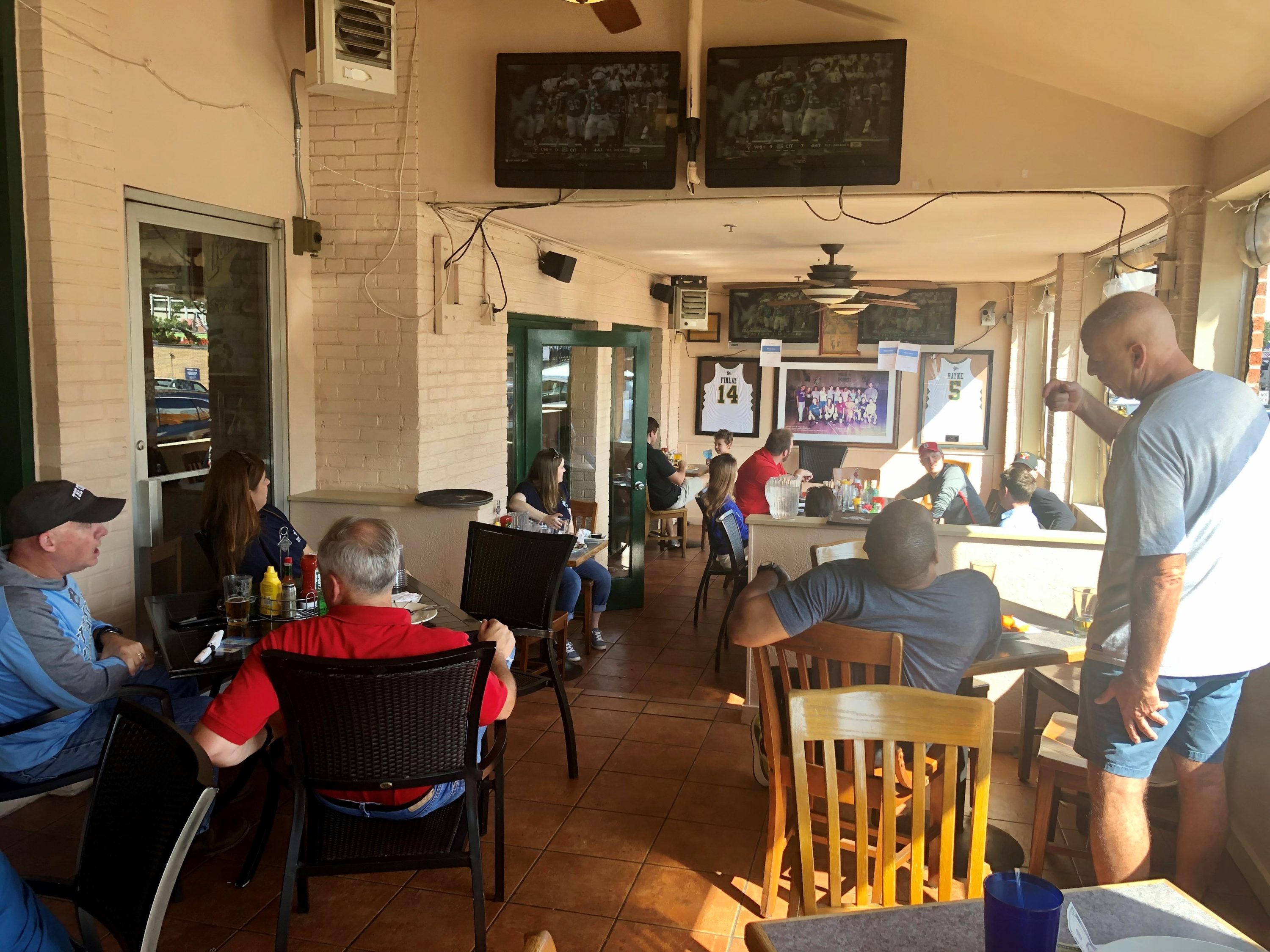 people sitting in a restaurant