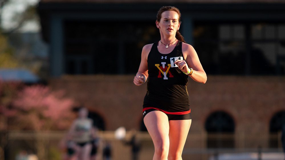 female track athlete running