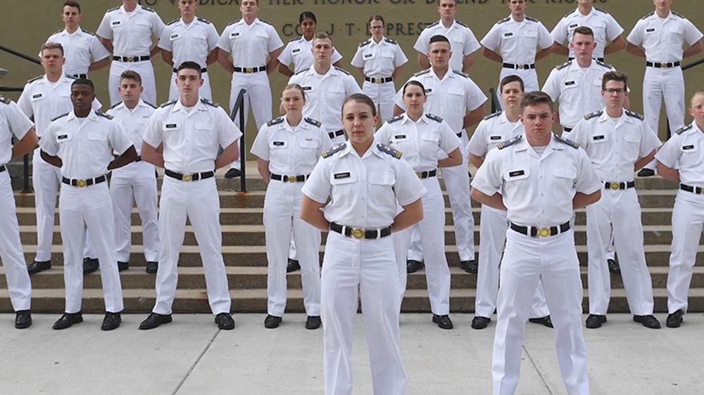 2022 regimental staff standing in front of parapet