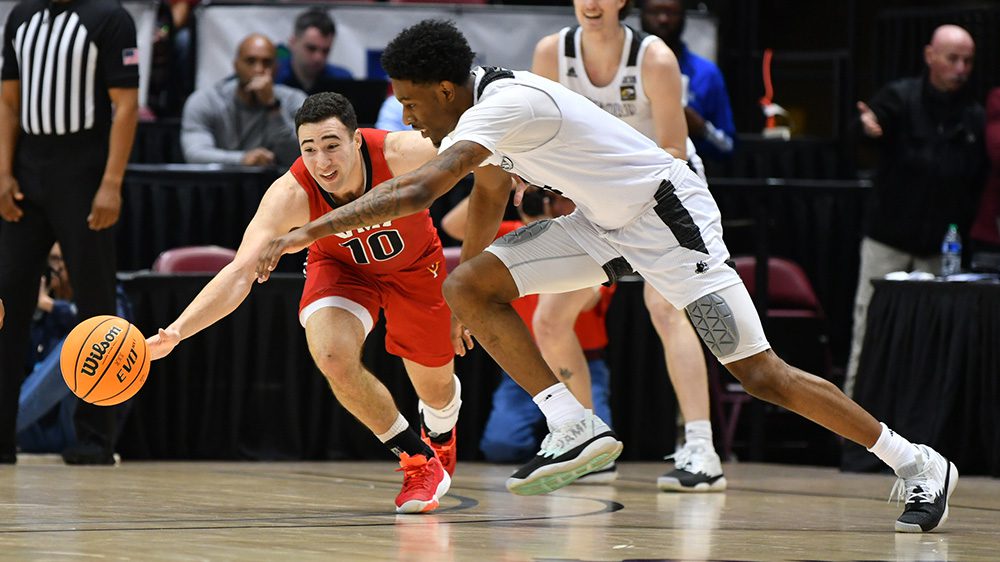 basketball players mid-game