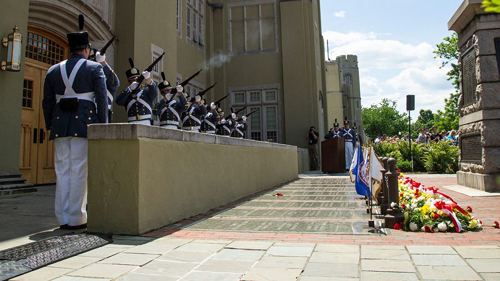 firing salute at New Market parade