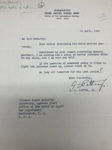 Letter from Gen. Patton to Frank McCarthy