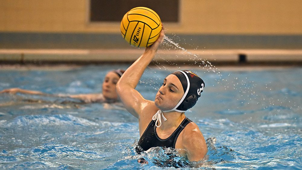 water polo athlete preparing to throw ball