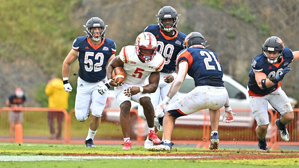 football players mid-game