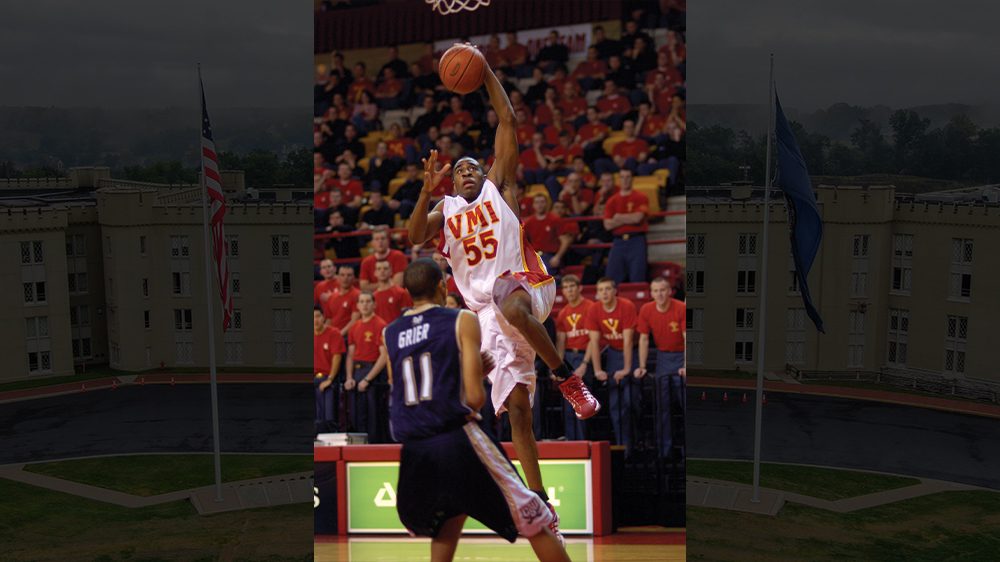 Reggie Williams '08 shooting a layup