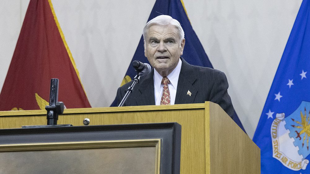 Gen. Peay addressing from behind podium.