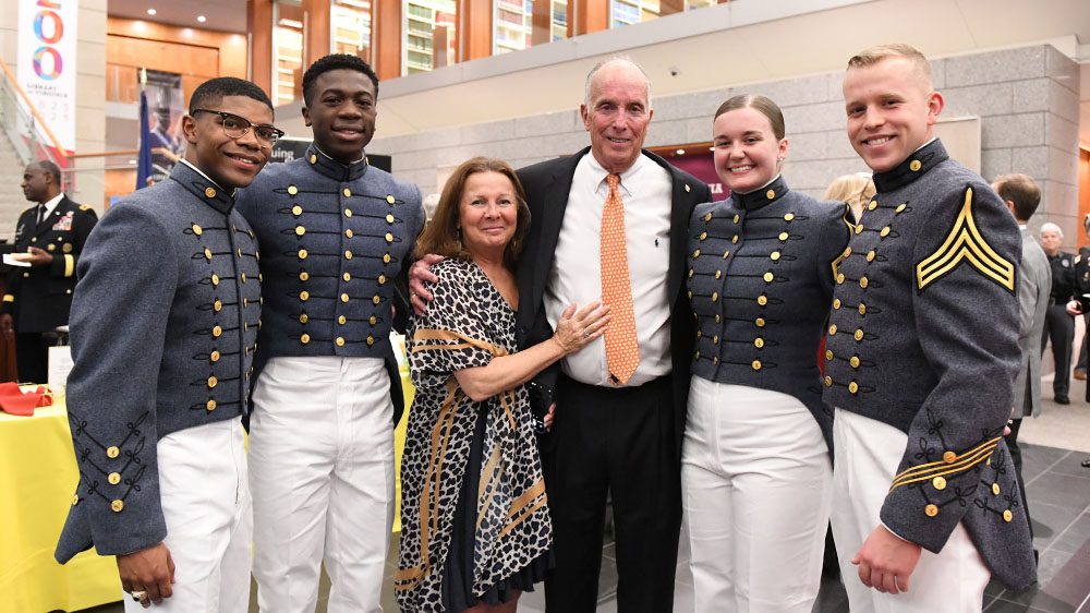 cadets pose with donors at 2023 Legislative Reception.