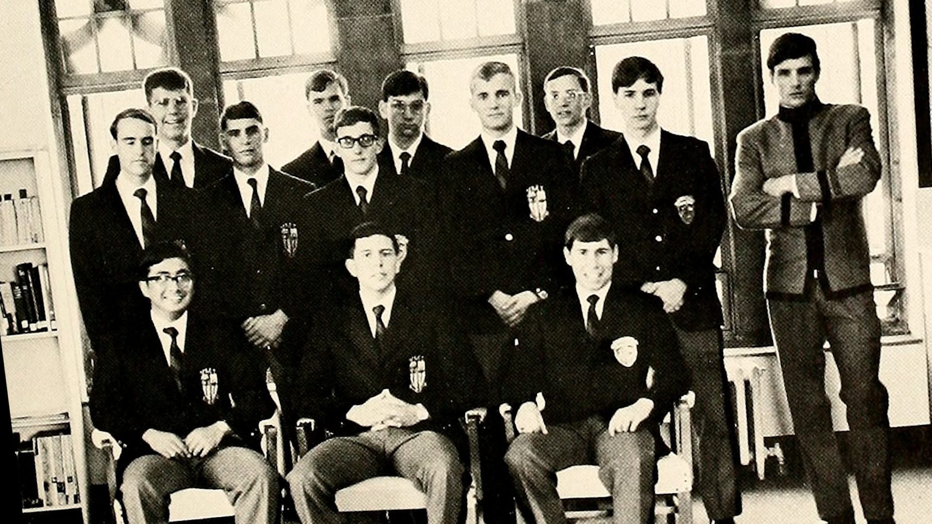 a photo of cadets sitting in a group from 1974