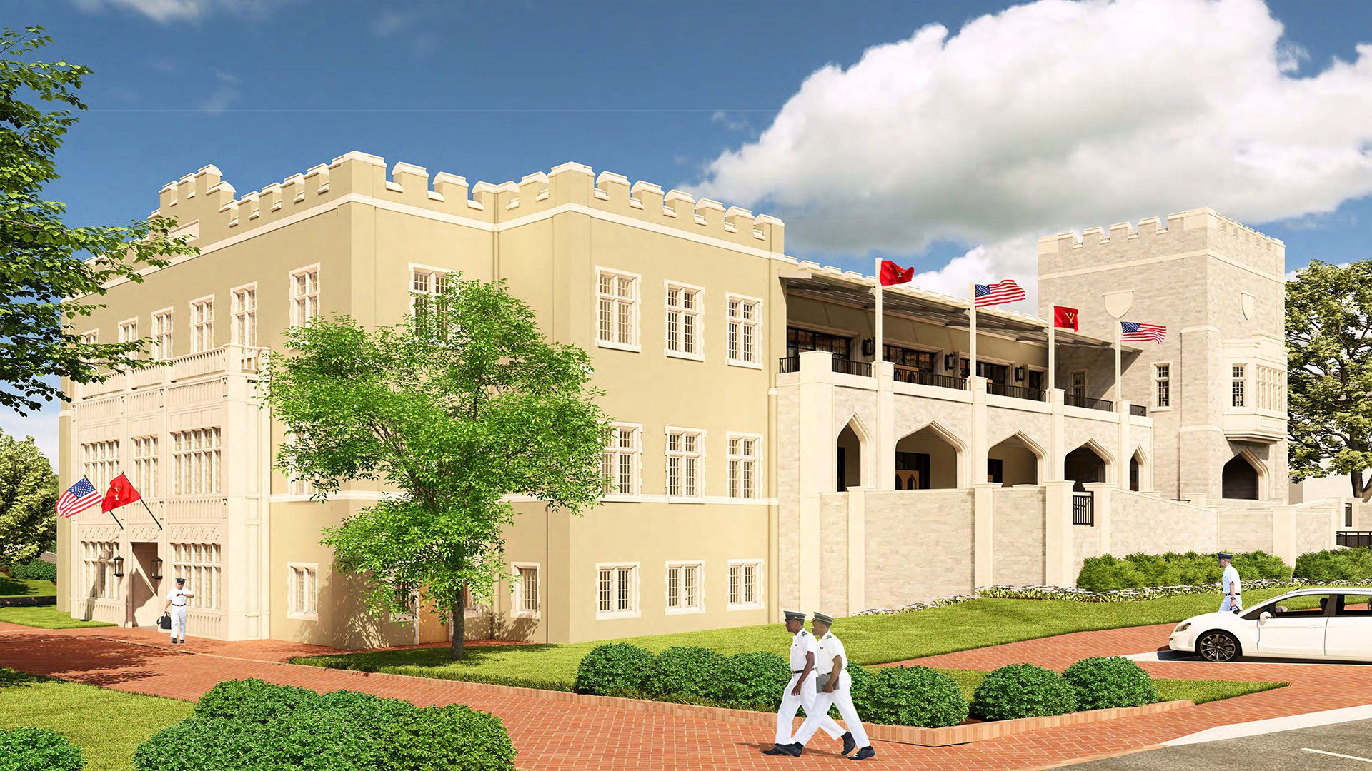 Rendering of new building exterior